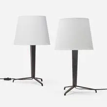 Table lamps from Hotel Horizonte, pair by Jean-Michel Frank, c. 1940, painted iron, sold Jun 2023