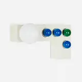 Twenty-two wall lamp by Ettore Sottsass, c. 1990, enameled steel, glass, sold Jun 2023