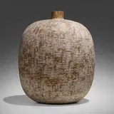 Vaay vessel by Claude Conover, 1978, glazed stoneware with engobe decoration, sold Jun 2023