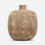Chacula vessel by Claude Conover, 1970, glazed stoneware with engobe decoration, sold Jun 2023