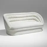 Crescent sofa by Vladimir Kagan, c. 1970, bouclé upholstery, sold Jun 2023