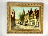 Untitled by Hendrik Ten Hoven, Oil on canvas street scene, offered Dec 2025