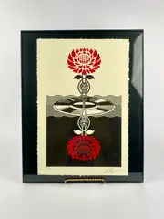 Signed limited edition by Shepard Fairey “Post- Punk Flower, screenprint by Shepard Fairey, offered Oct 2025