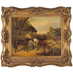 Barnyard View by John Frederick Herring, Jr., Oil on canvas, offered Apr 2026