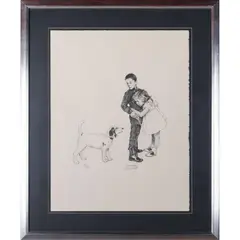 Save Me, from the portfolio American Family by Norman Rockwell, 1972, Lithograph on Arches paper, offered Apr 2026