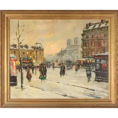 Notre Dame a Paris by François Gérôme, Oil on canvas, offered Feb 2026