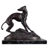 Patinated Spelter Figure of a Standing HoundOn rocky outcropping, all on by Jean-François-Théodore Gechter, marble plinth.signed T. Getcher13 x, offered Jan 2026