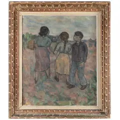 Untitled by Faibich Zarfin, Oil on canvasSigned l/rDepicting Three children, one with a berry basket, poised, offered Oct 2025