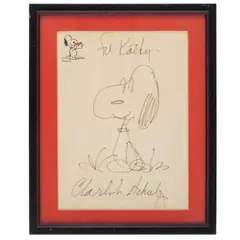 Untitled by Charles M. Schulz, Pencil on paper drawing of Snoopy'for Kathy'Signed Charles Schulz6in. x 8 1/2in, offered Oct 2025