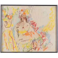Abstract portraitMixed Media, paste by Taro Yamamoto, pencil on paperUnsigned17 1/2in. x 14 1/2inCondition: Water stains at lower corn, offered Aug 2025