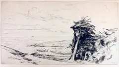 Titled, The Sweep of the Pacific by Ernest Haskell, Pencil, offered Mar 2025
