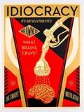 Screen print is titled â€œIDIOCRACY,â€ AP edition. Print is by Shepard Fairey, pencil, offered Feb 2025