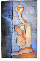 Painting is untitled, and is signed in the lower right corner in by Robert Santore, pencil, offered Feb 2025