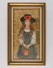 Untitled by Edna Hibel, Mixed Media (Lithography, oil paint, and gold leaf on board.), offered Dec 2025