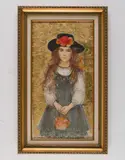 Untitled by Edna Hibel, Mixed Media (Lithography, oil paint, and gold leaf on board.), offered Dec 2025