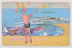 Man in Swim Trunks by Florence Leif, c.1950s, Oil on canvas, offered Dec 2025
