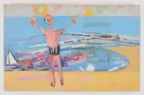 Man in Swim Trunks by Florence Leif, c.1950s, Oil on canvas, offered Dec 2025