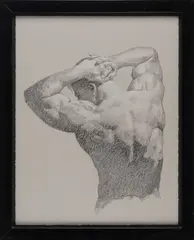 Untitled by David Eugene Henry, Graphite and white chalk drawing on mid-tone gray paper, offered Dec 2025