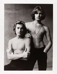 Helmut Berger and Michael Benedict, NYC Studio - by Francesco Scavullo, 1969, Photograph. Pencil, offered Dec 2025
