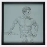 Untitled by David Eugene Henry, Graphite and white chalk on blue gessoed board, offered Dec 2025