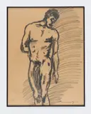 Untitled by Standing Male Nude, Charcoal on paper, offered Dec 2025