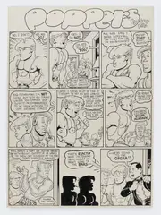 Untitled by Jerry A. Mills, Ink on Bristol board. Original comic panels for Mills' series "Poppers.", offered Dec 2025