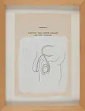 Letting the Other Fellow Do the Talking by Lucinda Bliss, 2001, Ink and gesso on a book page, offered Dec 2025