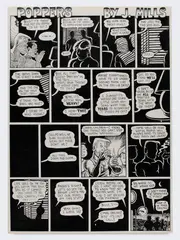 Untitled by Jerry A. Mills, Ink on Bristol board. Original comic panels for Mills' series "Poppers.", offered Dec 2025