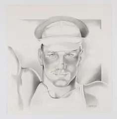 Untitled by Ed Hartley, Graphite on paper. Includes the preliminary sketch for the finished drawing, offered Dec 2025
