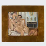 Untitled by Joseph Radoccia, Oil, collage, and graphite on board, offered Dec 2025