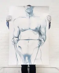 Untitled by Lowell Nesbitt, Lithograph in blue. 1979, offered Nov 2025