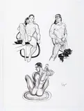 Untitled by Edmund "Ed" Cervone, 1996, Ink on paper, offered Nov 2025
