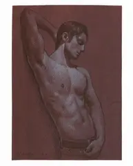 Colored by Todd Yeager, pencil on dark brown paper, offered Nov 2025