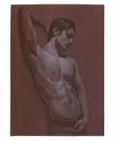 Colored by Todd Yeager, pencil on dark brown paper, offered Nov 2025