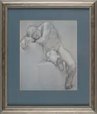 Offset by Paul Cadmus, lithograph on blue paper after a drawing, offered Nov 2025