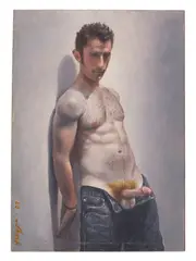 Tyler I (left facing) by Todd Yeager, 2007, Oil on Masonite panel, offered Nov 2025