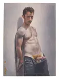 Tyler I (left facing) by Todd Yeager, 2007, Oil on Masonite panel, offered Nov 2025