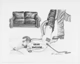 Bear Vacuum by Elias J. Salameh, 2006, Graphite on paper, offered Nov 2025