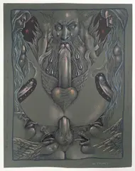 Le Oracle: The Prophet by Joseph, 1998, Ink, acrylic and colored pencil on paper, offered Nov 2025