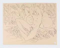 Untitled by Mike Kelley, Ink on chain line yellow paper, offered Nov 2025