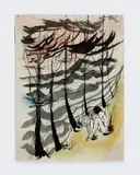 John... Above The Lake by Peter Flinsch, 1972, Ink, pastel and wash, offered Nov 2025