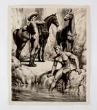Lake Apache by George Quaintance, Gelatin silver print of the illustration, offered Nov 2025