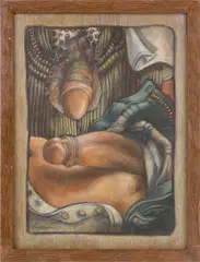 "The Fallen Oak (from the Penis Portrait series) by Joseph Radoccia, Oil and graphite on paper in a repurposed artist, offered Nov 2025