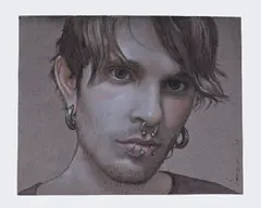 Untitled by Todd Yeager, Ink and colored pencil on medium tone grey paper. 2009, offered Nov 2025