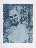 Jaime VI by Carmine Santaniello, Mixed media monoprint on paper, offered Nov 2025