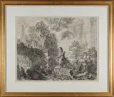 Fantasy of Ruins with the Statue of Minerva by Giovanni Battista Piranesi, Etching, offered Oct 2025