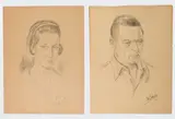 A collection of portrait sketches and half-length portraits of figures reading in by Marko Walker Vukovic, graphite and charcoal. Two (2), offered Oct 2025