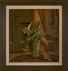 A still life of lilies by Carl Gustaf Nelson, Oil on Masonite. c. 1927 - 1929, offered Oct 2025