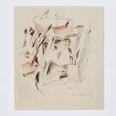 Cubist Chair and Stool.' by William Meyerowitz, 1919, Ink and wash on paper, offered Oct 2025