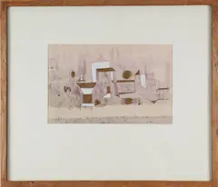 Burnished Light by Mary Shore, 1955, Mixed media on paper, including pen and ink with metallic paint wash, offered Oct 2025